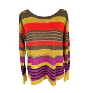 LOFT multicolor striped pullover top sweater women's small